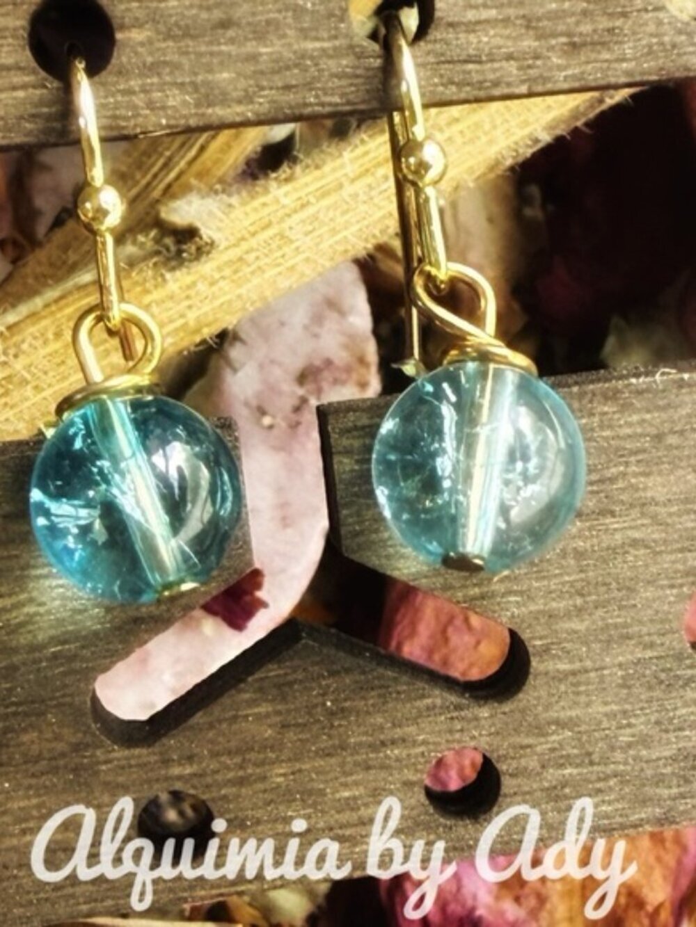 Blue Quartz Drop Earrings | Gold Hooks | Crystal Glow Statement Jewelry